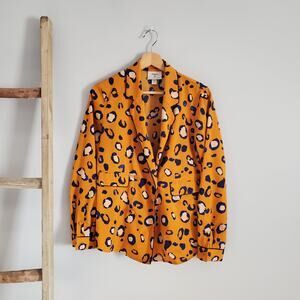 3.1 Phillip Lim By Target Orange Blue Cheetah Print Lightweight Jacket Size S